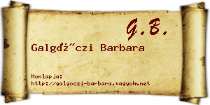 Galgóczi Barbara névjegykártya