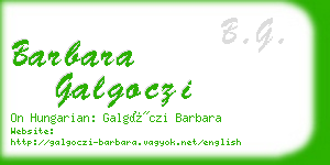 barbara galgoczi business card